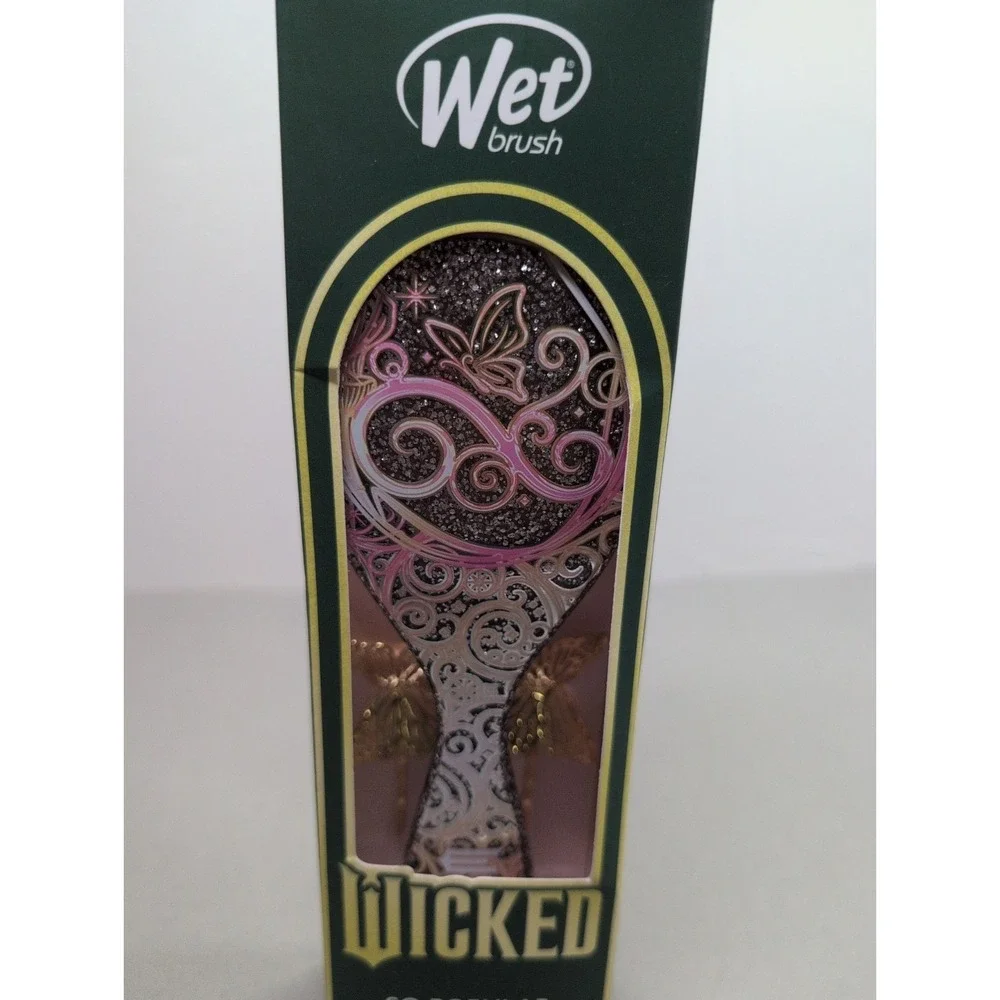 Hair Brush Wet Brush WICKED So Popular Glinda Pink Glitter Butterfly Bobbi Pins